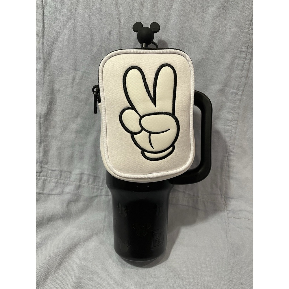 NEW Walt Disney Parks Mickey Peace Sign Pouch 30oz Stainless Insulated Tumbler
